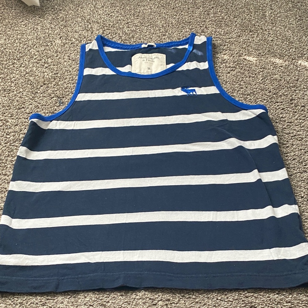 Blue and White Striped Tank Top
